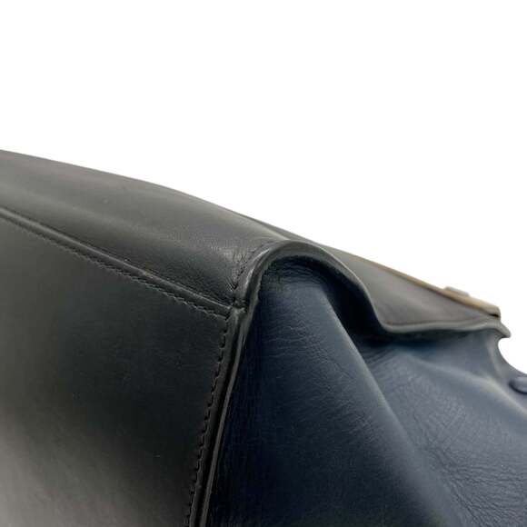 CELINE Trapeze Leather Suede Handbag Shoulder Bag Navy Gray Women's B4 - Picture 12 of 16